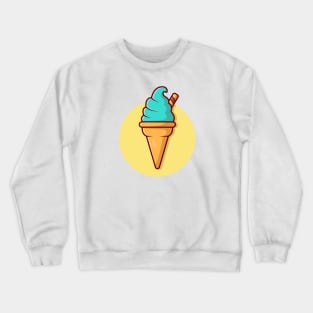 Ice Cream Cone Cartoon Vector Icon Illustration (5) Crewneck Sweatshirt